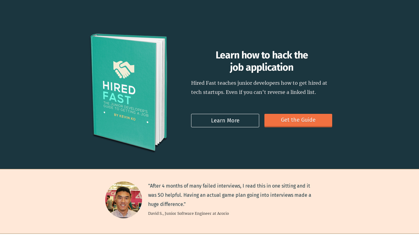 Hired Fast Landing page