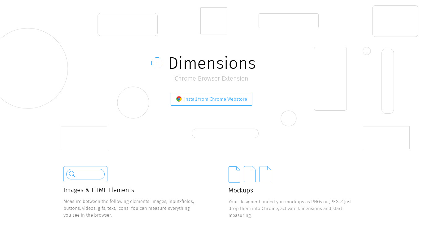 Dimensions Landing page
