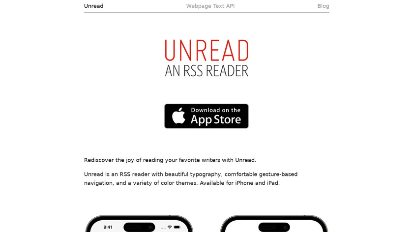 Unread for iPad Landing Page