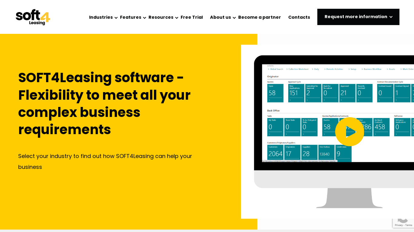 Soft4Leasing Landing page