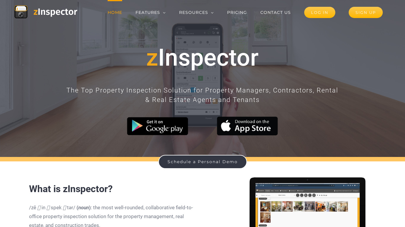 zInspector Landing page