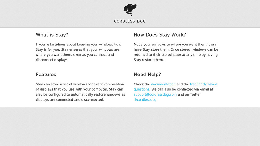 Stay for OS X Landing Page