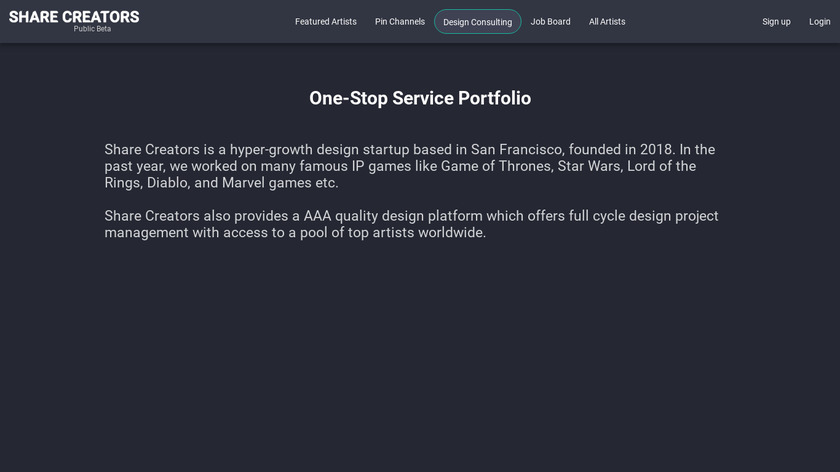 sharecreators.com Share Creators Landing Page