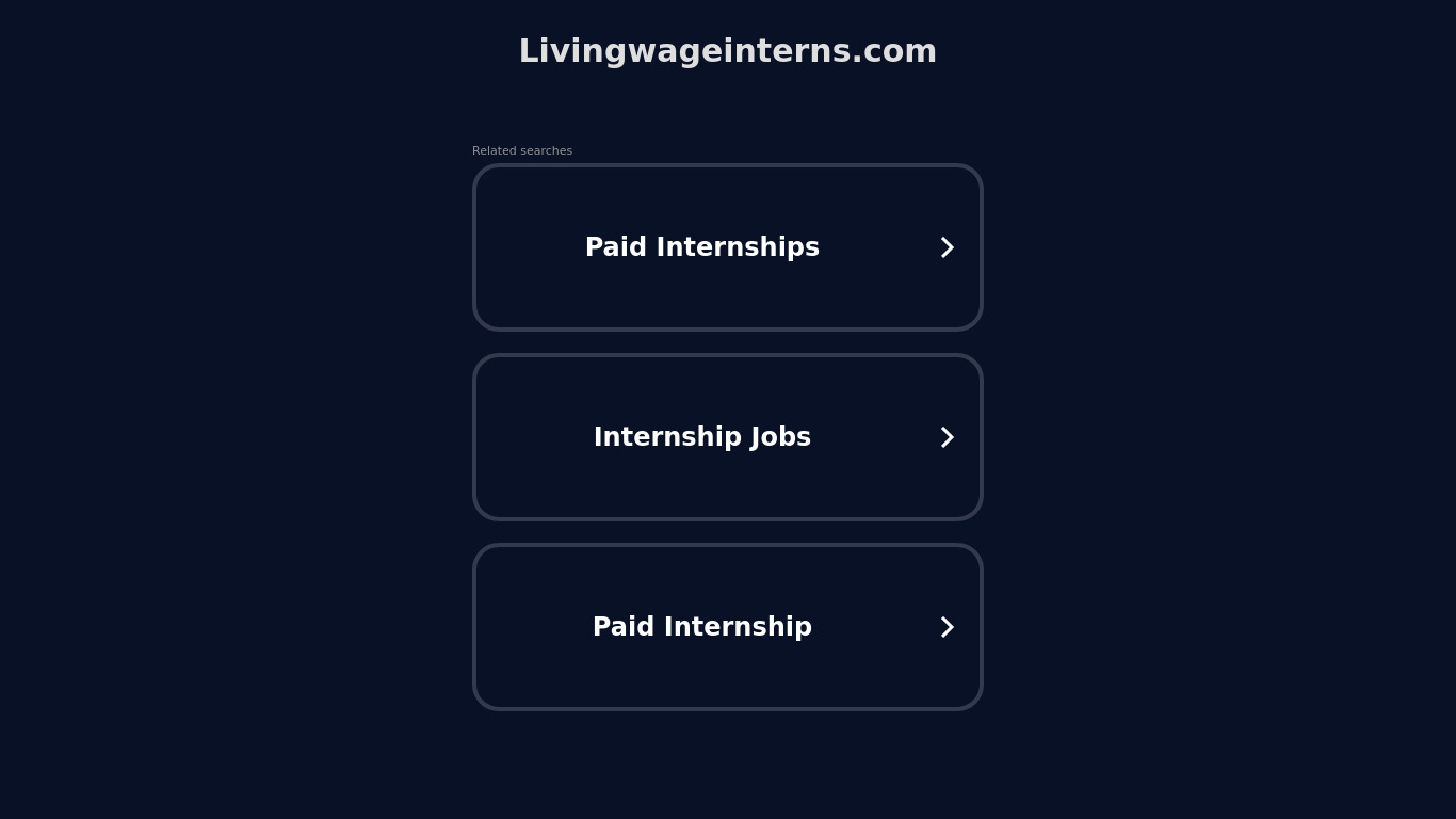 Living Wage Interns Landing page