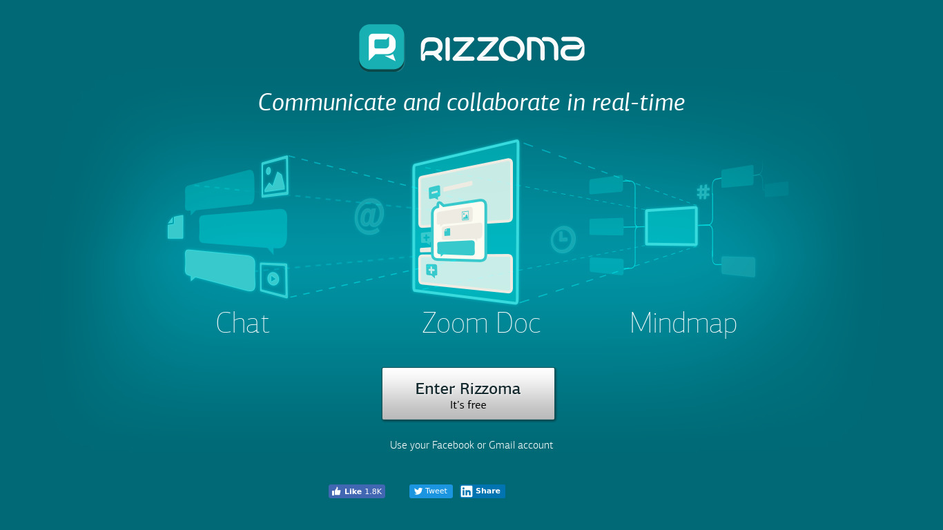 Rizzoma Landing page