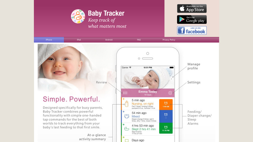 Baby Tracker Landing Page
