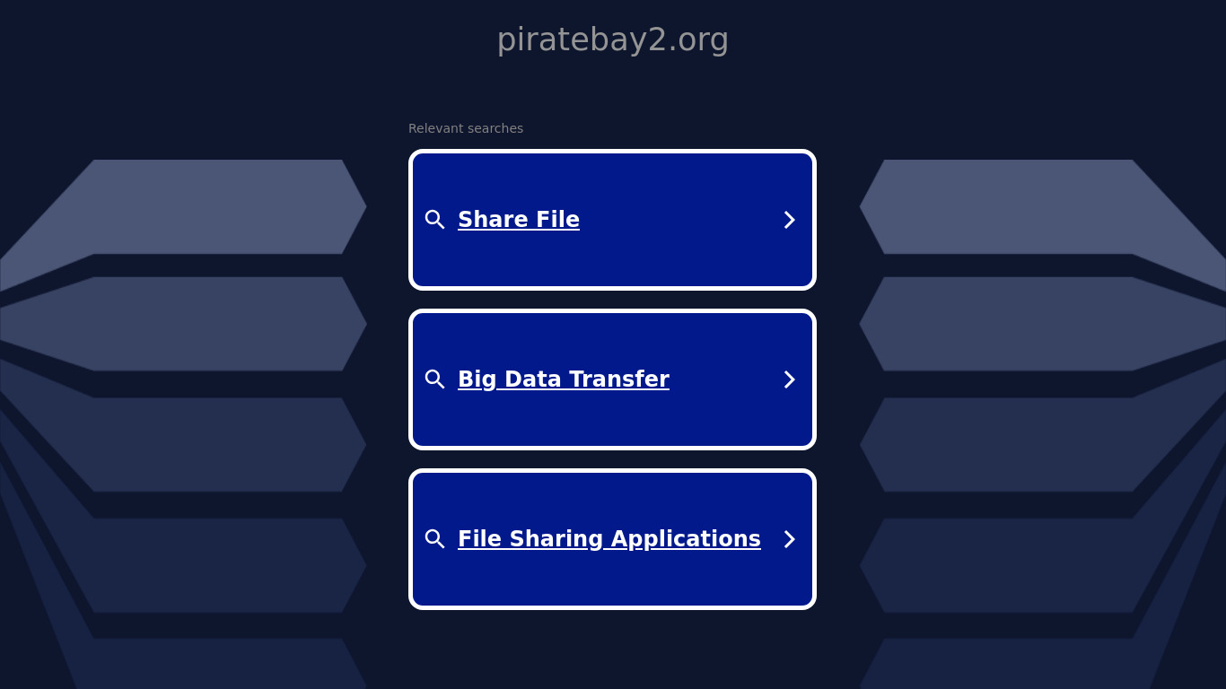 piratebay2.org Landing page