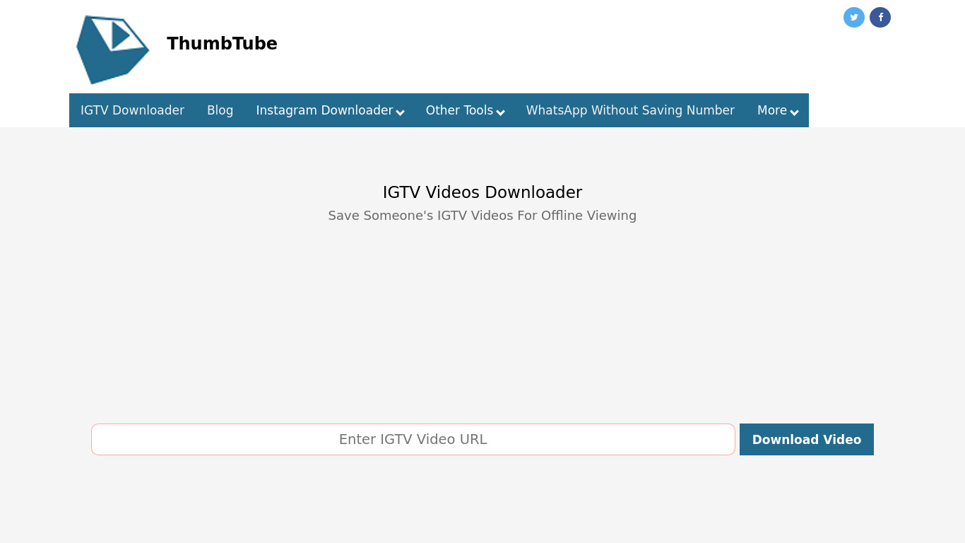 IGTV Video Downloader Landing page