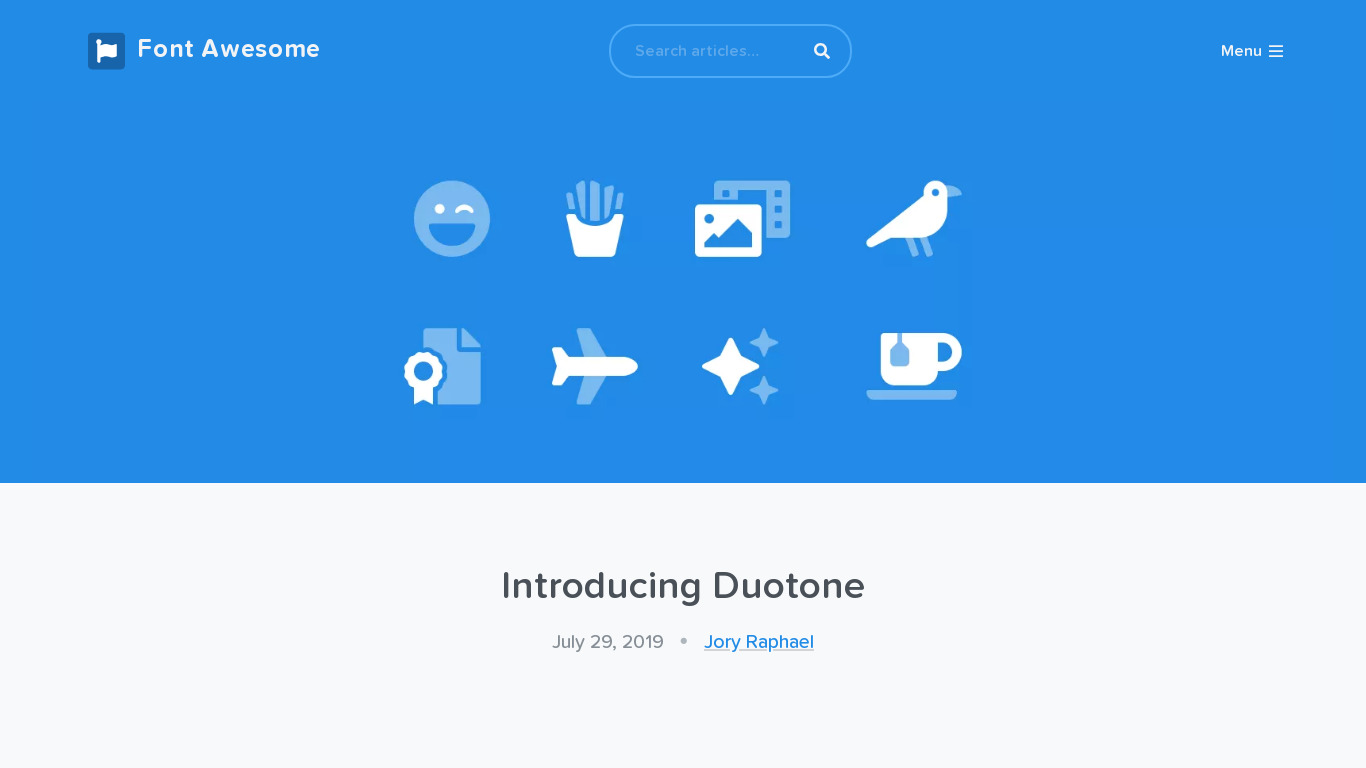 Font Awesome Pro Duotone Landing page