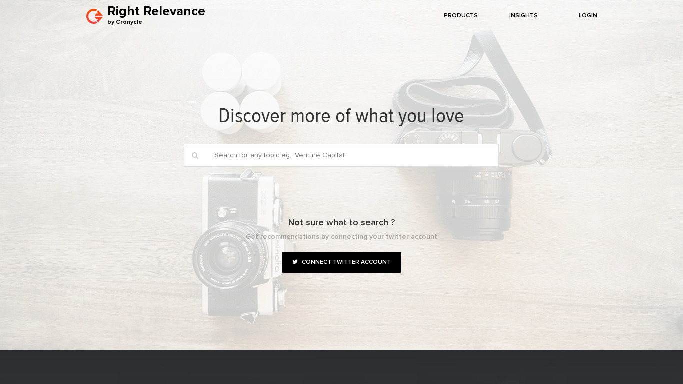 Right Relevance Landing page