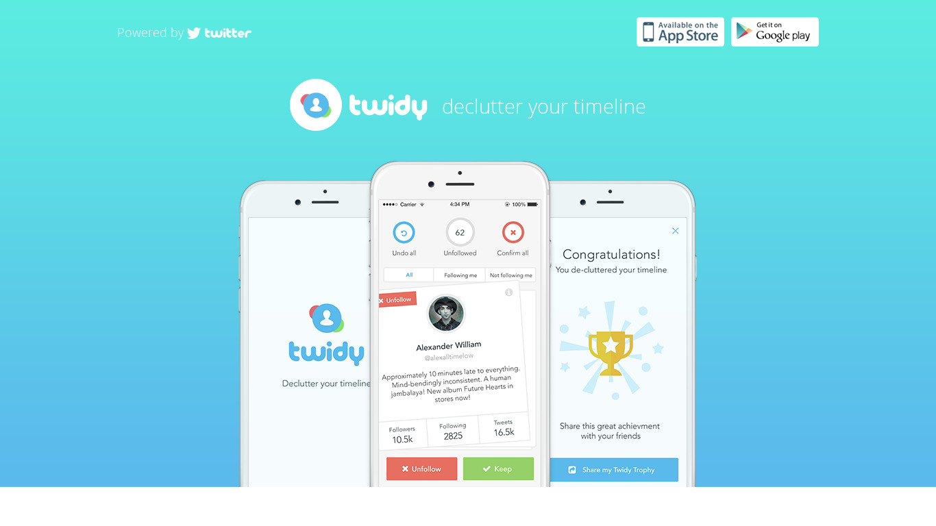 Twidy App Landing page
