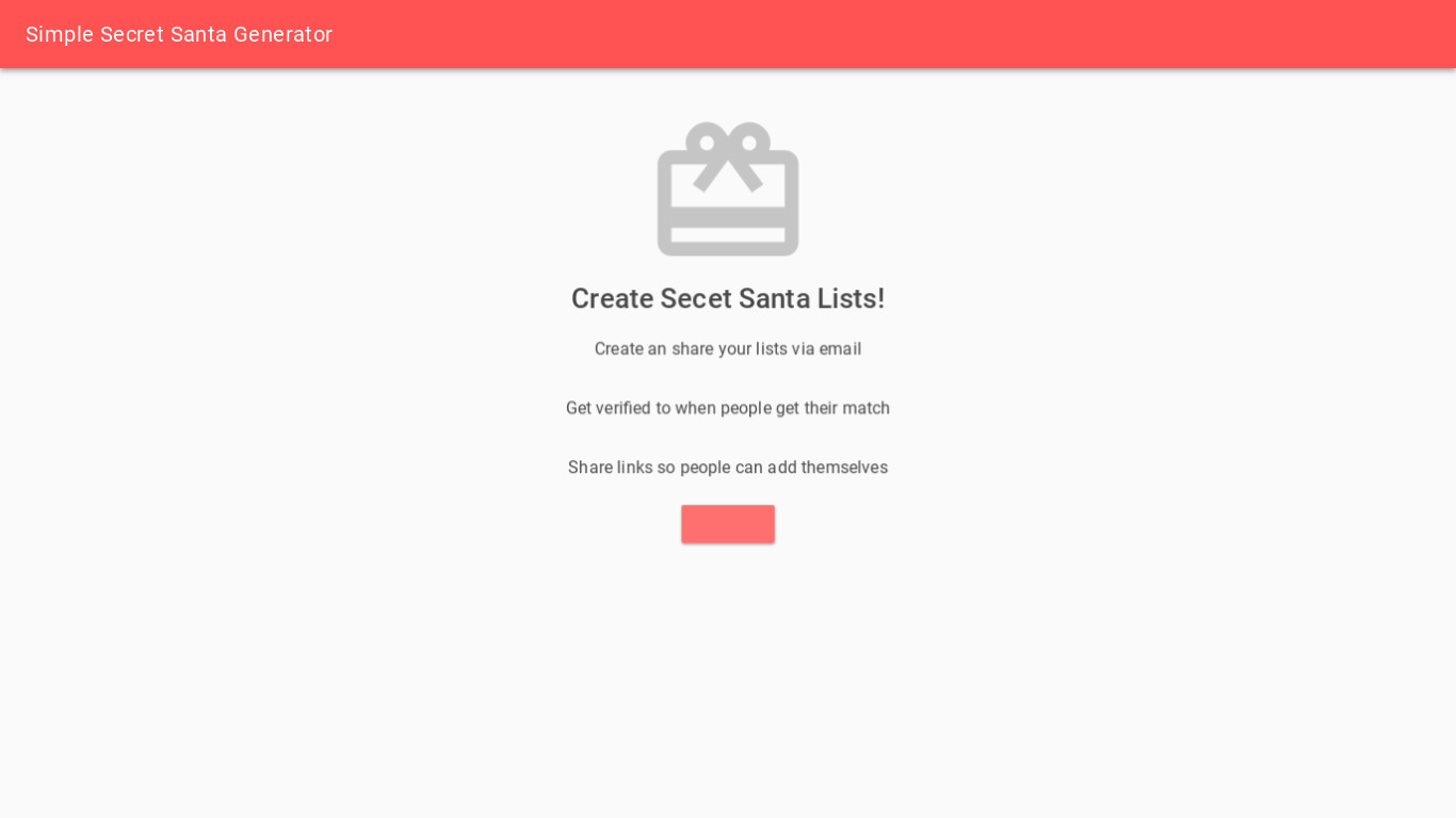 Simple Secret Santa Generator Landing page
