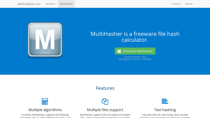 MultiHasher Landing Page