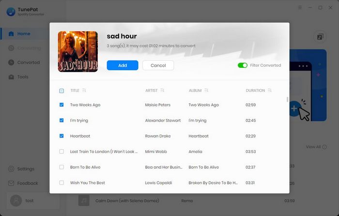 TunePat Spotify Converter add music