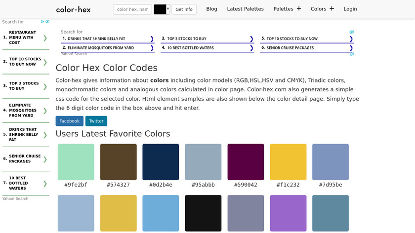 color-hex Landing Page