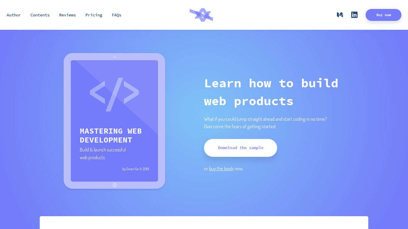 Mastering Web Development Landing page
