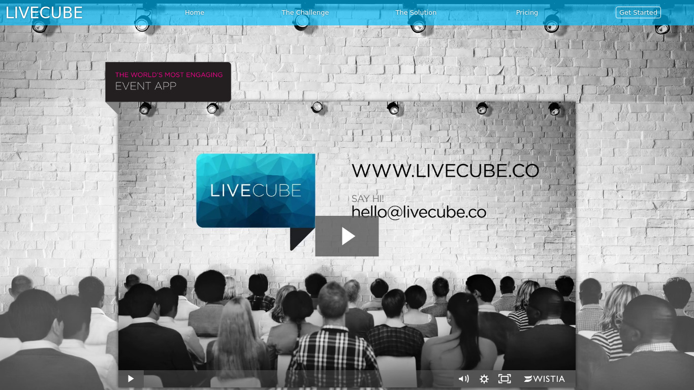 Livecube Landing page
