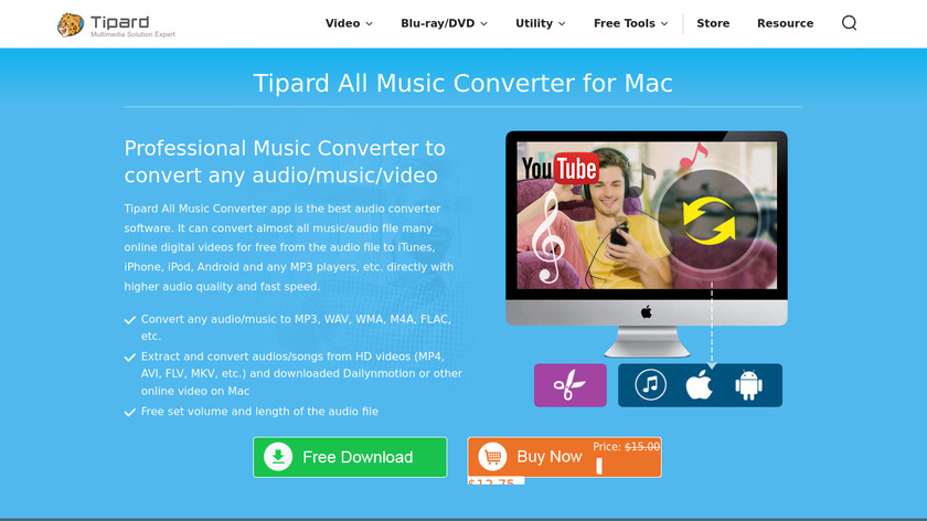Tipard All Music Converter Landing Page