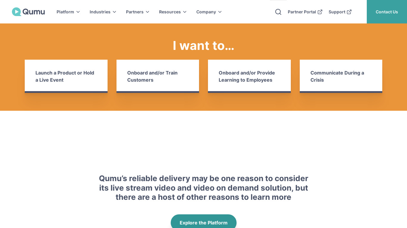 Qumu Landing page