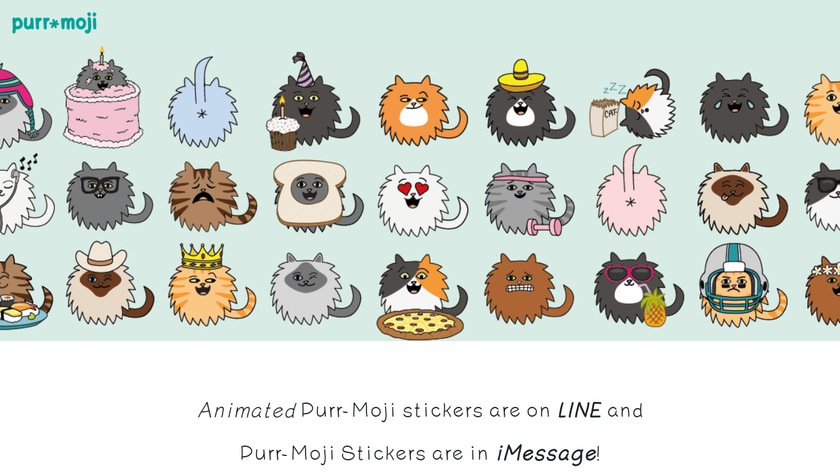 Purr-Moji App Cat Stickers Landing Page
