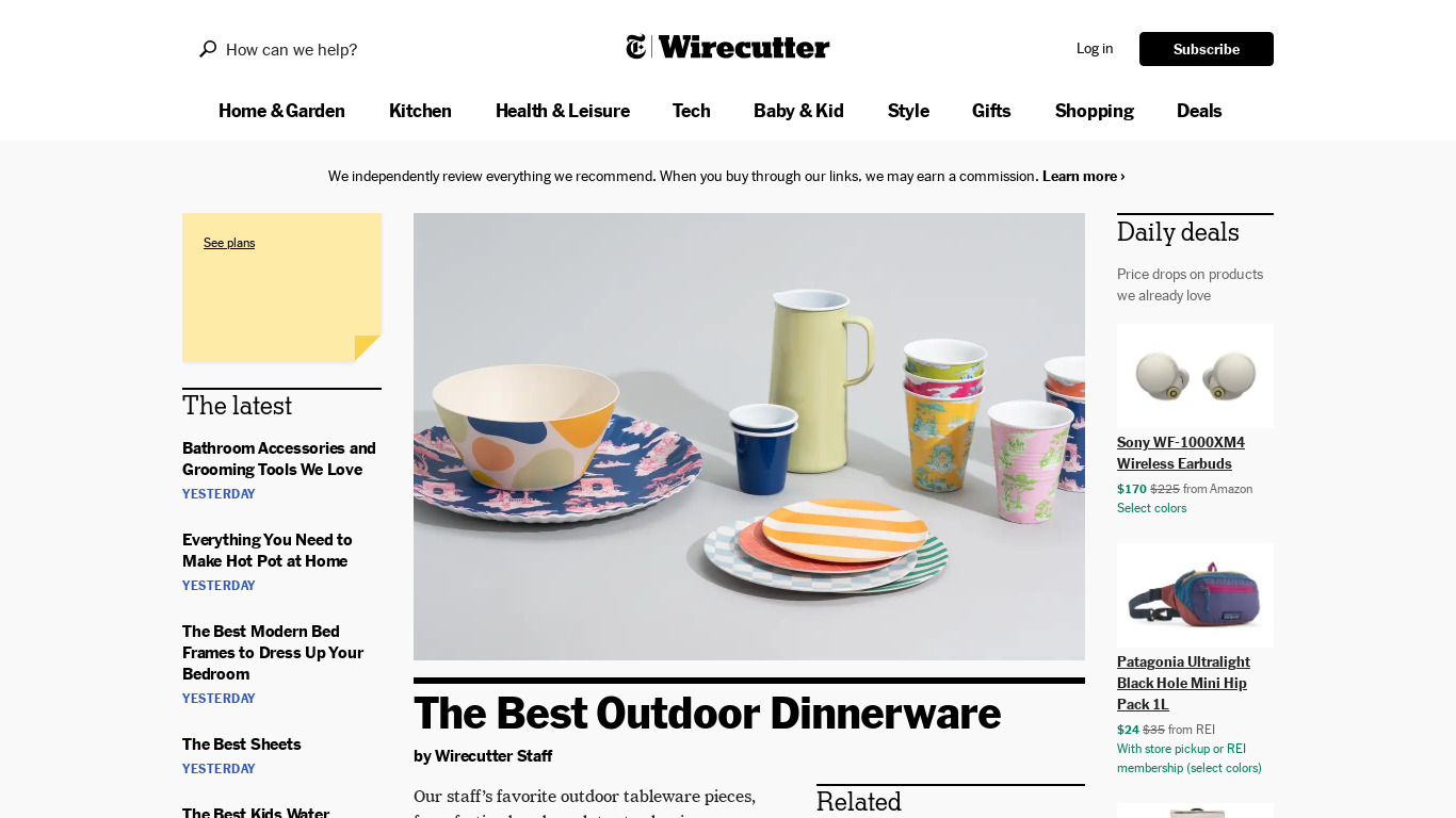 The Wirecutter Landing page