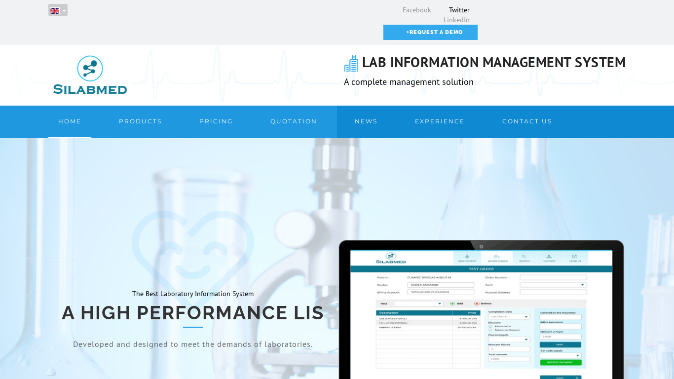 Silabmed Landing page