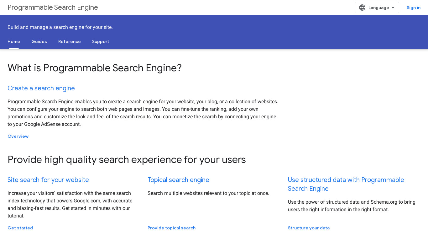 Google Custom Search Landing page