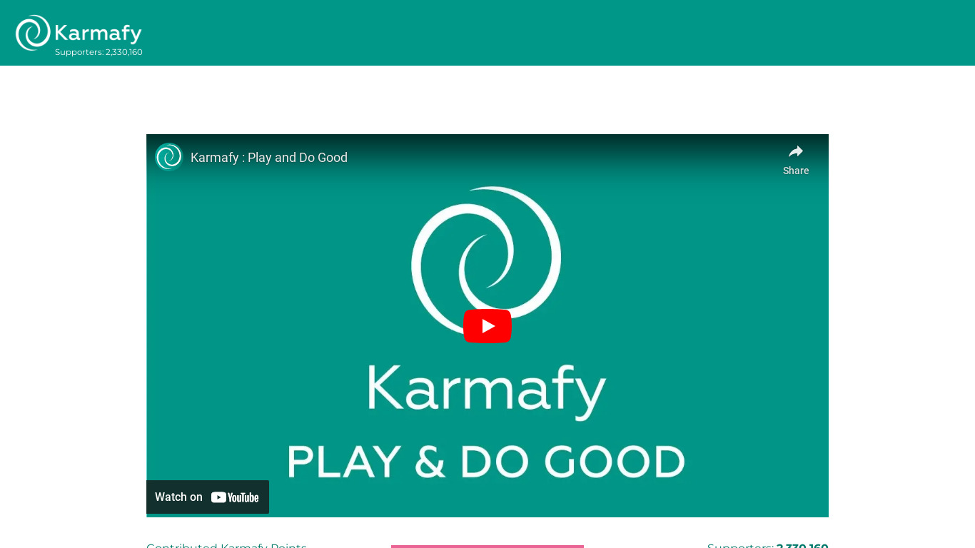 Karmafy Landing page