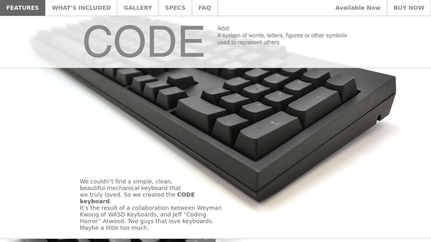 Code Mechanical Keyboard Landing Page