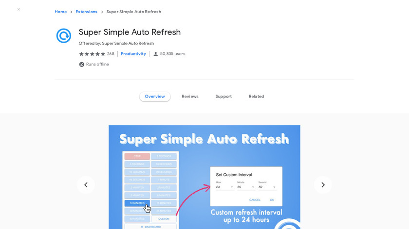 Super Simple Auto Refresh Extension Landing Page