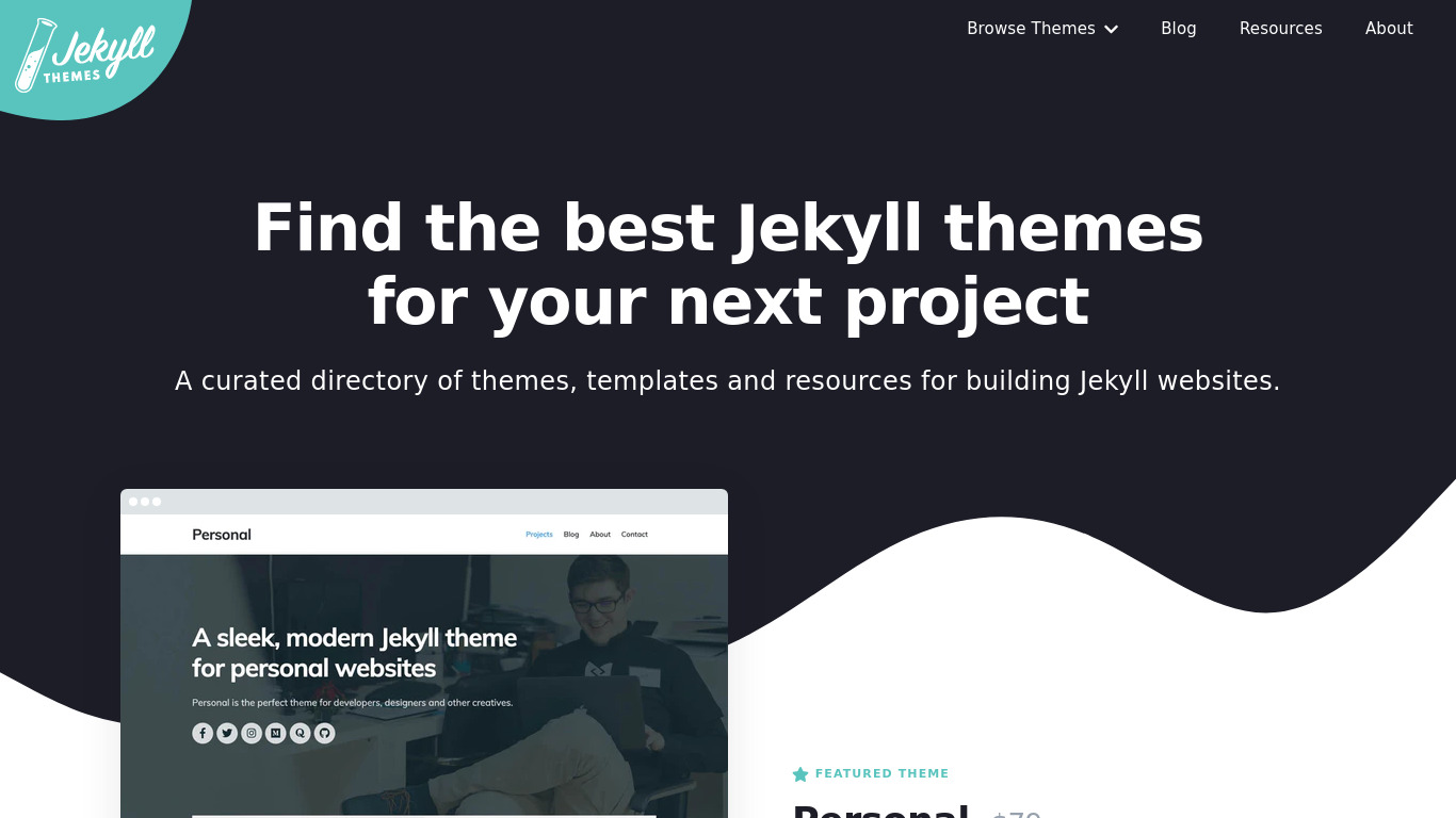 Jekyll Themes Landing page