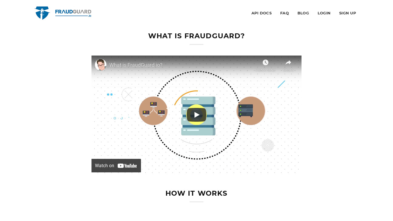 FraudGuard.io Landing page