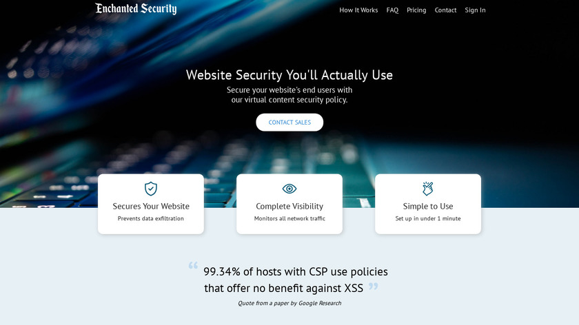 Enchanted Security Landing Page