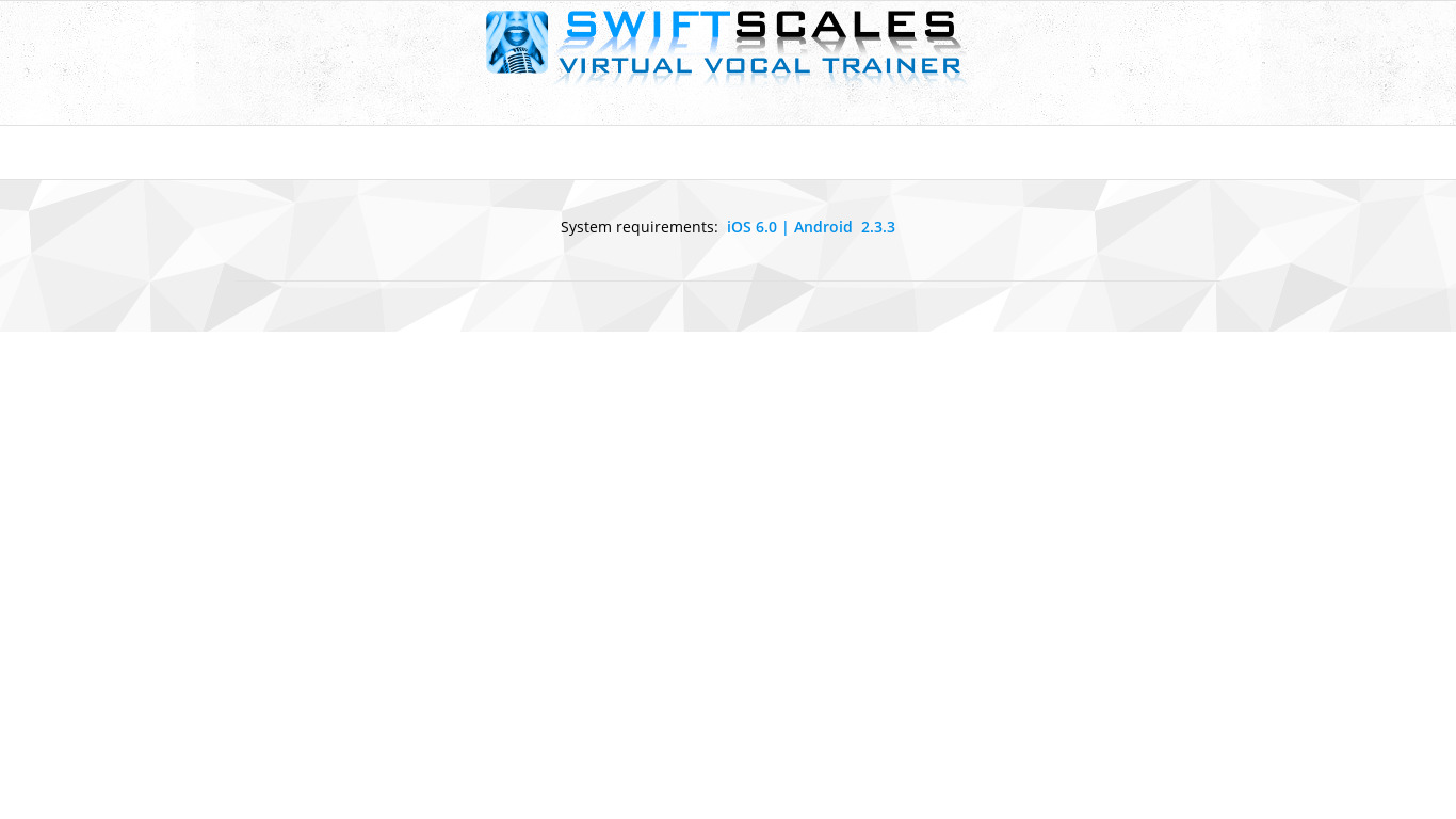 SwiftScales Vocal Trainer Landing page