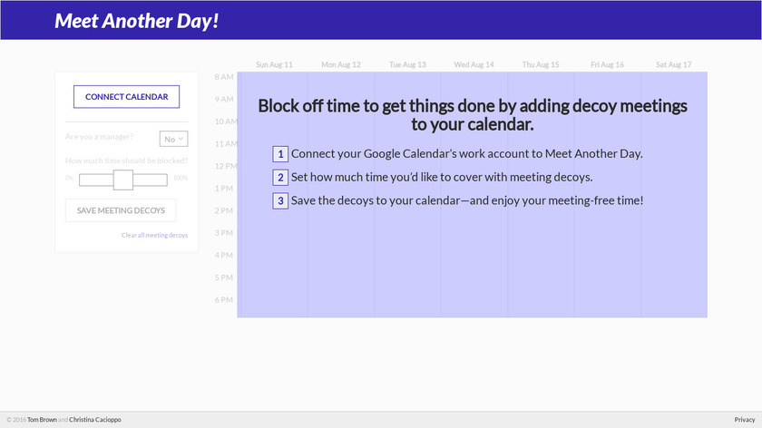 meetanotherday.com:443 Meet Another Day Landing Page