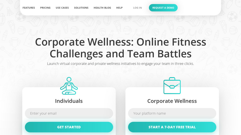 inKin Social Fitness Platform Landing Page