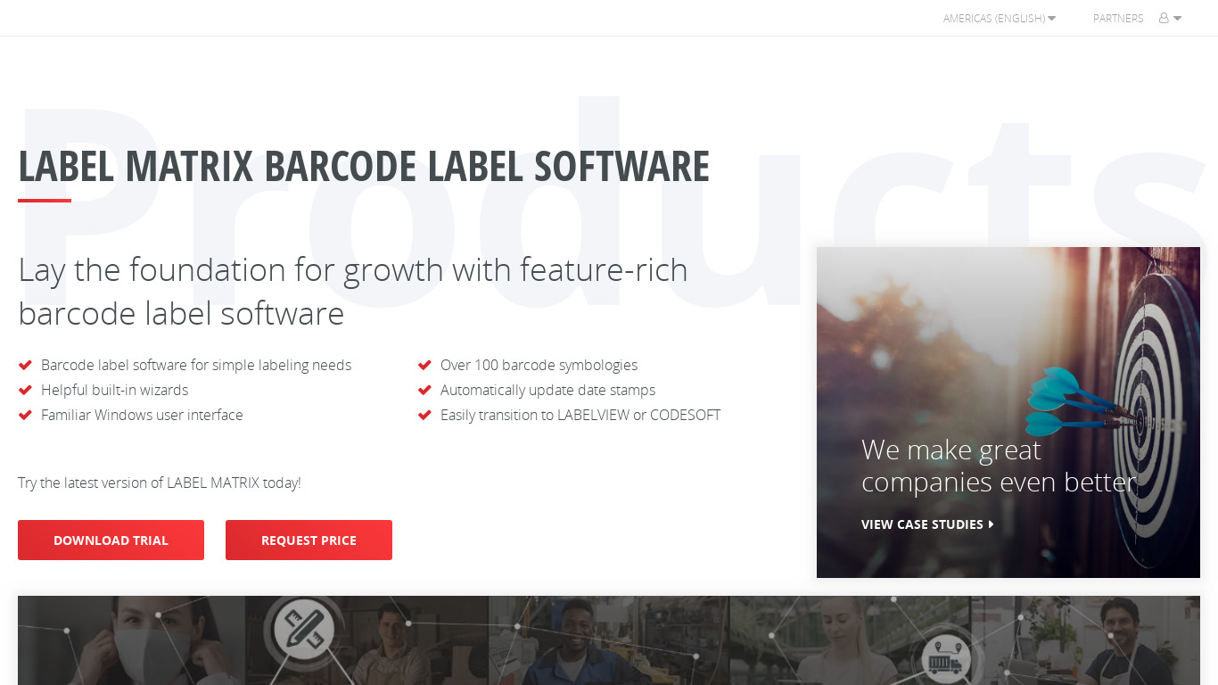 LABEL MATRIX Landing page