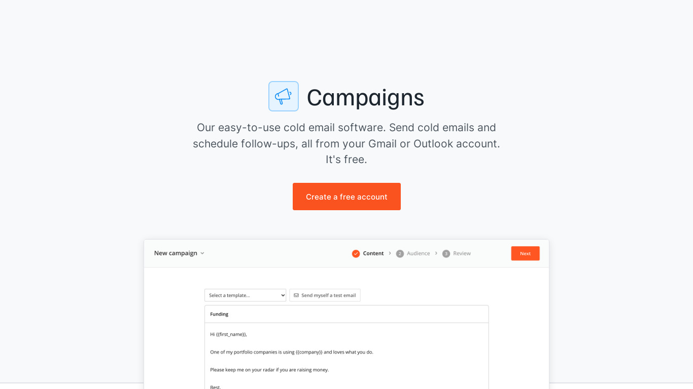 Hunter Campaigns Landing page