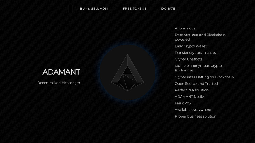 Adamant Messenger Landing Page