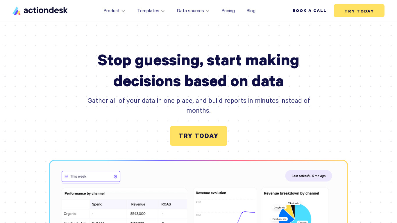ActionDesk Landing page