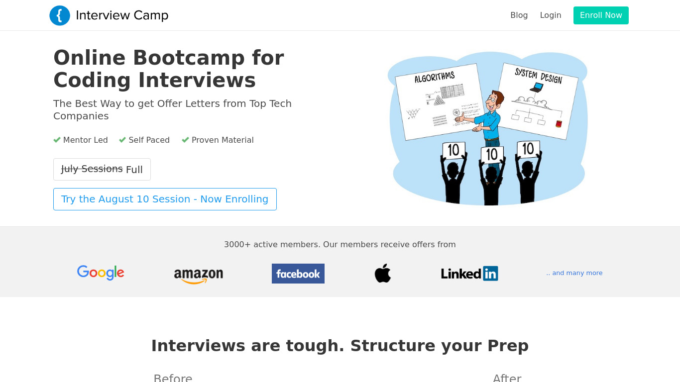 Interview Academy Landing page