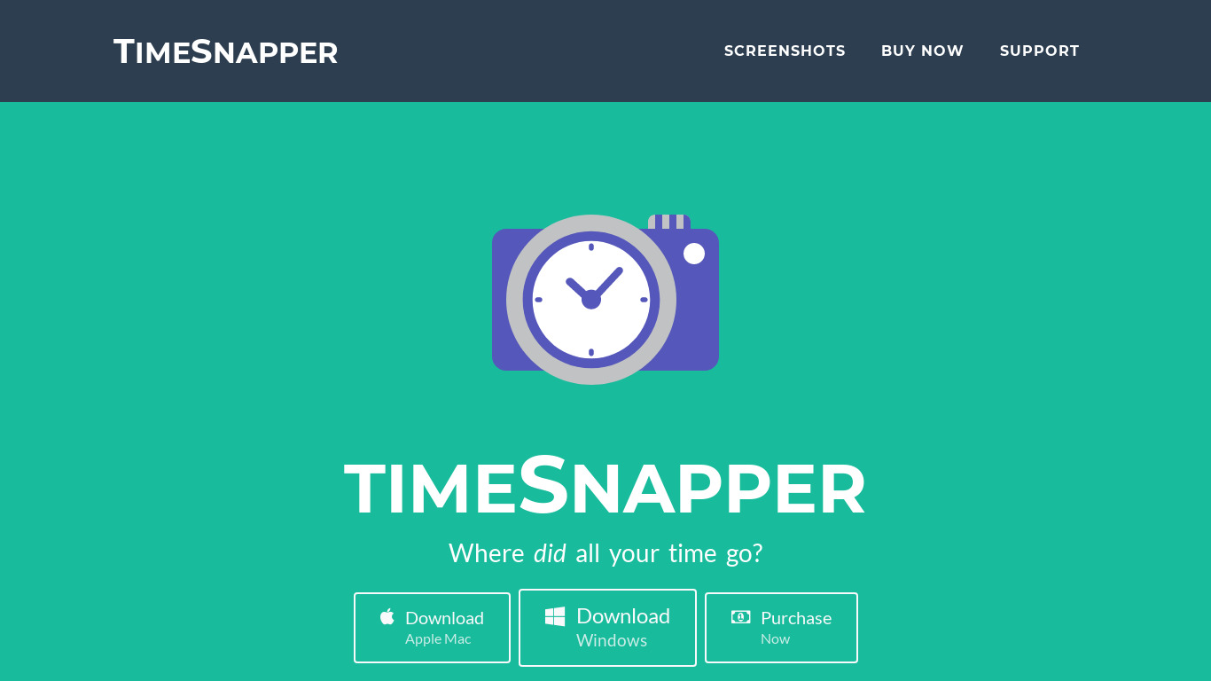 TimeSnapper Landing page