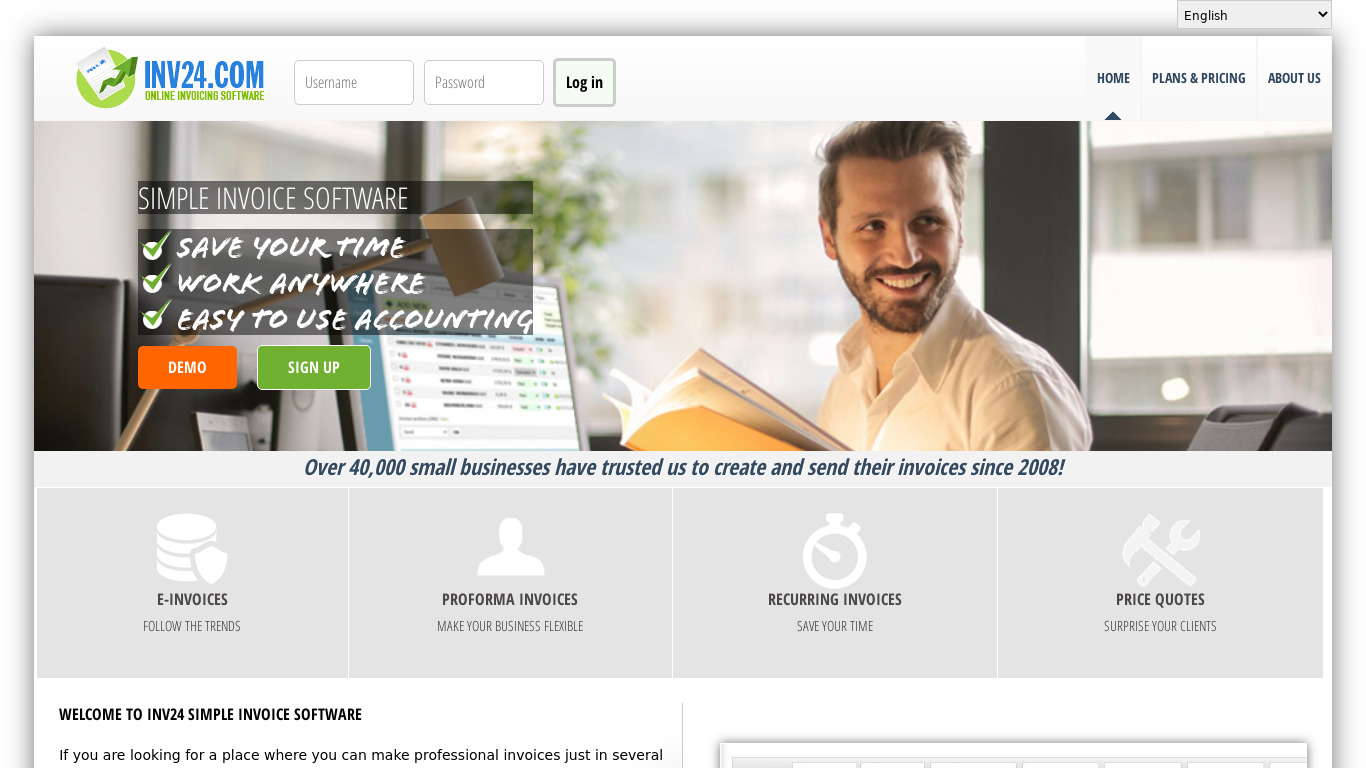 INV24 Landing page