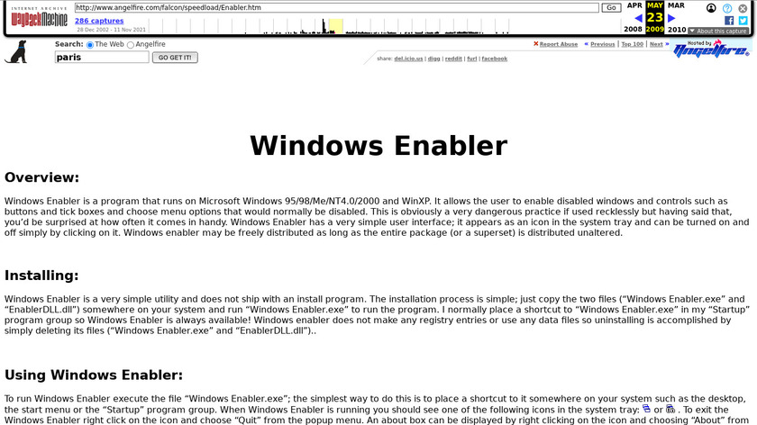 Windows Enabler Landing Page