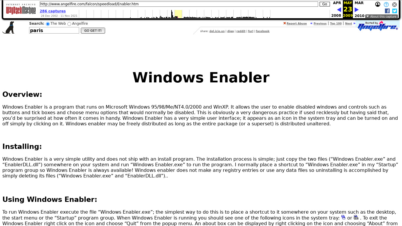 Windows Enabler Landing page