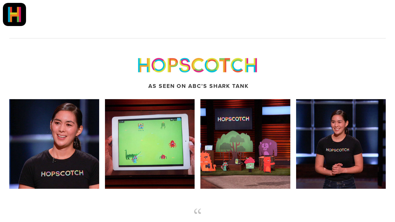 Hopscotch for iPhone Landing page