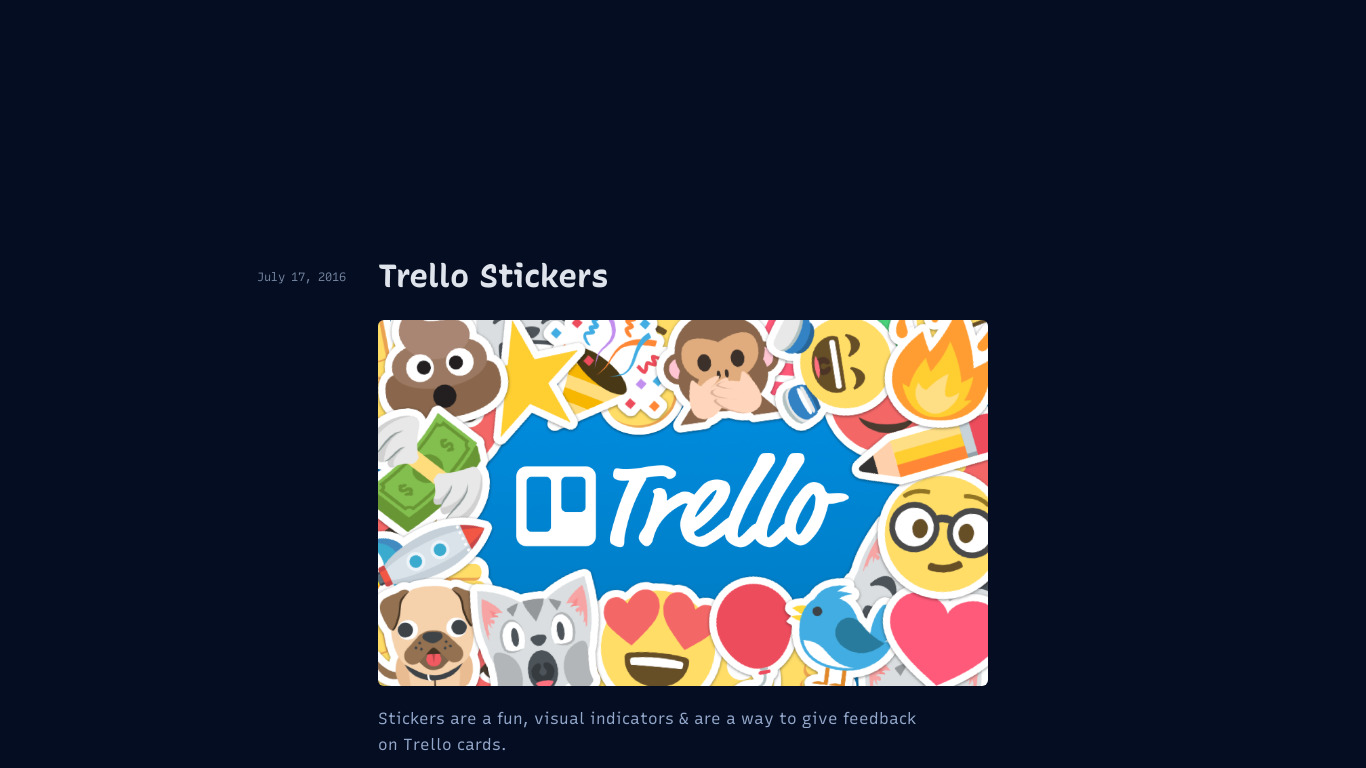 brody.com Trello Sticker Sets Landing page