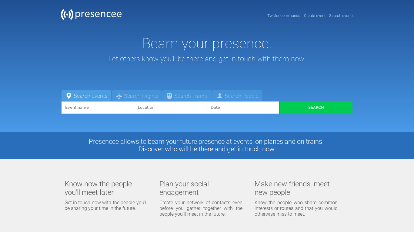 Presencee Landing page