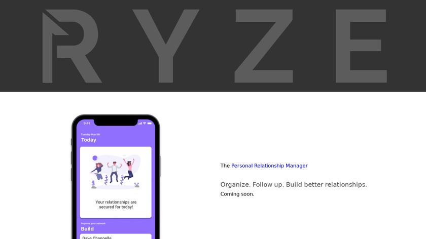 Ryze App Landing Page