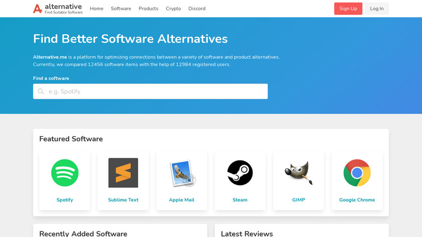 Alternative.me Landing Page